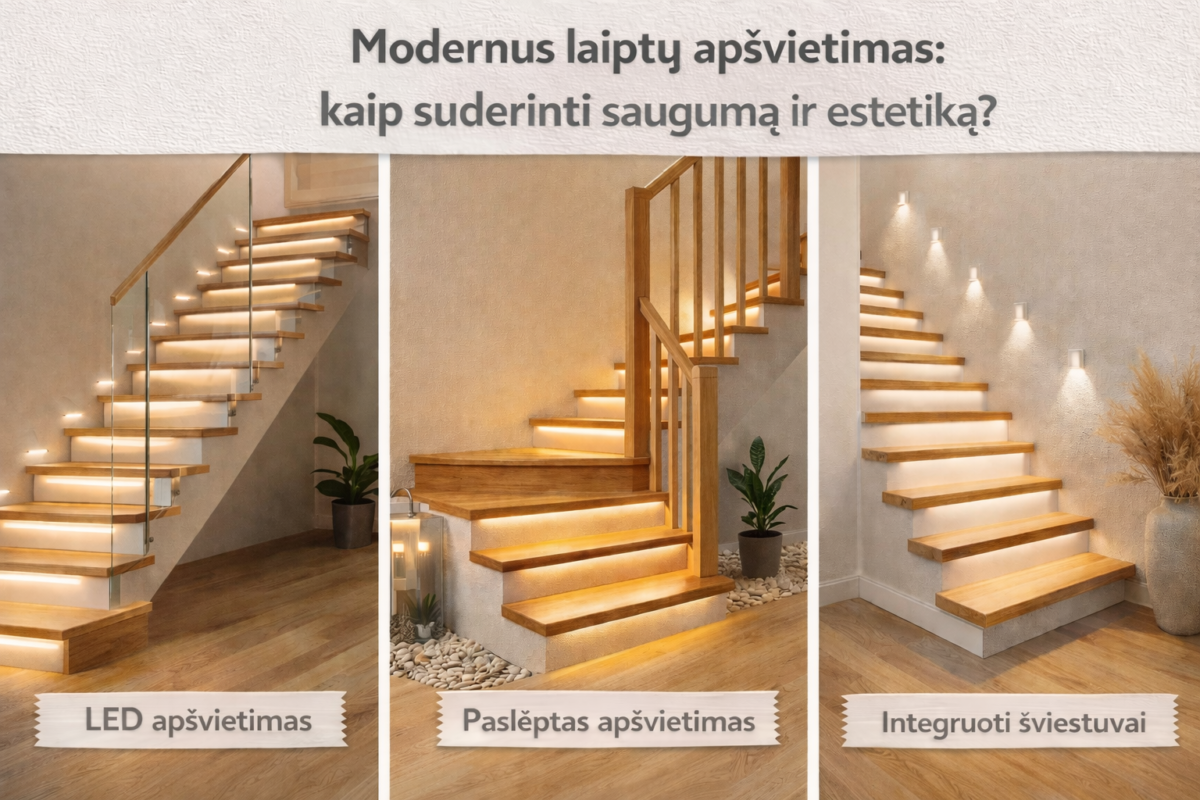 laiptų apšvietimas